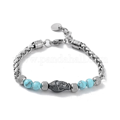 Круглые браслеты из бисера из натуральных и синтетических драгоценных камней BJEW-Q777-03-1