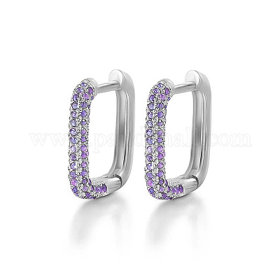 Серьги-кольца прямоугольник s925 из стерлингового серебра AK6460-10-1