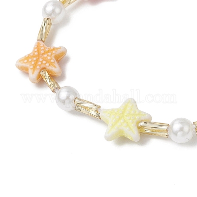 2шт 2 цвета пластиковые бусины плетеные браслеты из бисера BJEW-JB11784-1