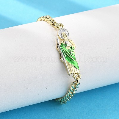 Браслеты-цепочки из латуни с кубинскими звеньями BJEW-A035-03G-1