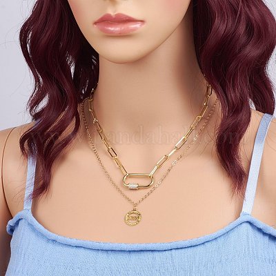 Латунь микропаве прозрачный кубический цирконий винт карабин брелоки ZIRC-E164-10G-1