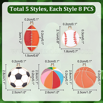 40шт 5 стиля подвески из сплава с эмалью ENAM-PH0002-86-1