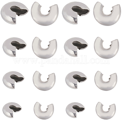 240 шт. 4 крышки для обжимных бусин из нержавеющей стали 304 STAS-CN0001-67-1