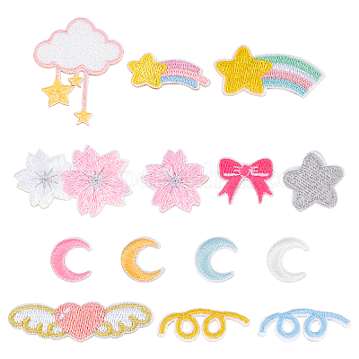 5 комплект из 5-х видов компьютерной вышивки для одежды с термоприклеиванием/пришиванием DIY-FG0003-18-1