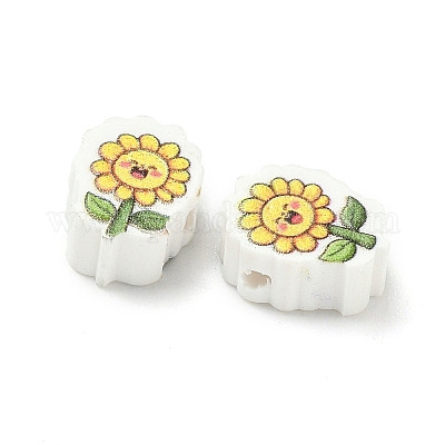 Печатные бусины из полимерной глины ручной работы CLAY-I016-01-1