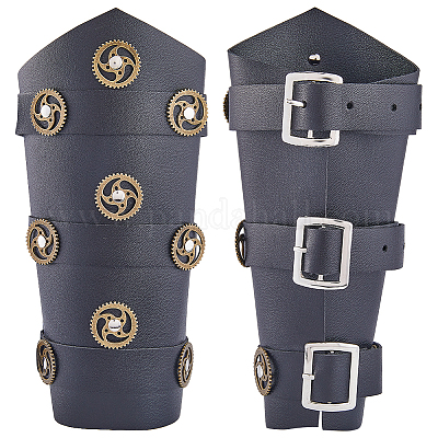 Регулируемый браслет из искусственной кожи для байкеров AJEW-WH0415-25B-1