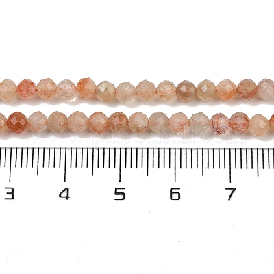 Нити бусин из натурального золота из солнечного камня G-RM2025-01-4mm-1