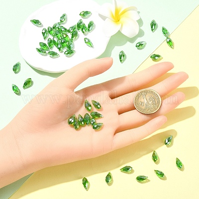 50 шт. стеклянные граненые бусины-капли из гальванического стекла EGLA-YW0005-17A-1