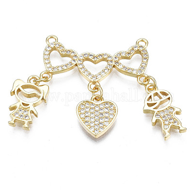 Кулоны из латуни с микропаве ZIRC-N039-177-NF-1