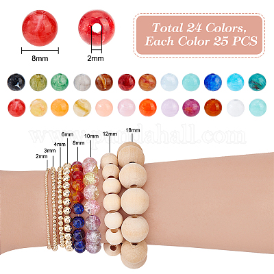 24 Farbe runde Edelstein-Imitations-Acrylperlen&nbsp;OACR-PH0004-09C-1