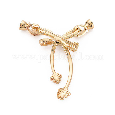 Брошь из латуни с прозрачным кубическим цирконием KK-S356-612-NF-1