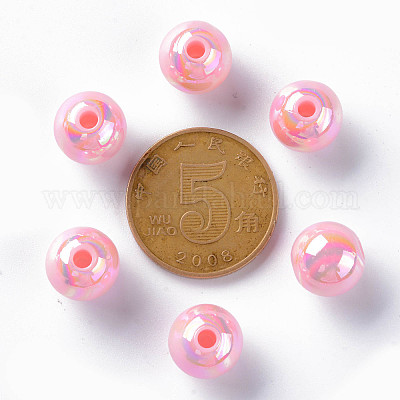 Непрозрачные акриловые бусины X-MACR-S370-D10mm-A01-1