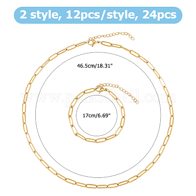 Наборы цепочек-скрепок и браслетов из хирургической нержавеющей стали 316l SJEW-HS00002-1