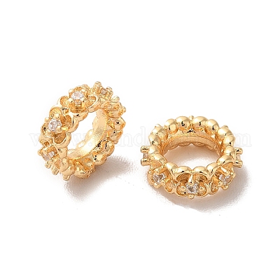 Латунные микро проложить Цирконий Европейский бисером KK-M242-03G-1