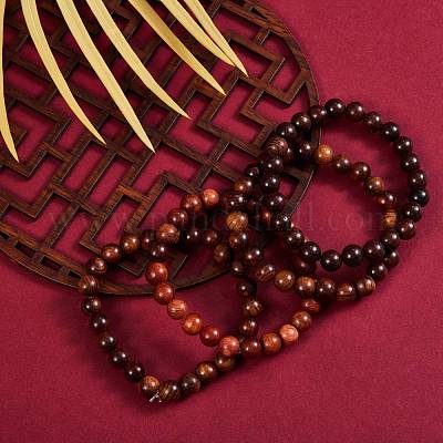 QWWHMN Braccialetti Elastici con Perline di Legno di Pietra da 6 mm per Braccialetti da Donna