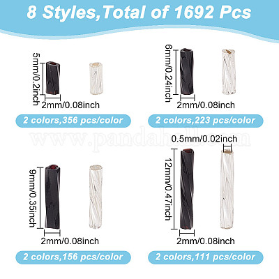 1692 шт. 8 вида стеклянных витых бусин SEED-GO0001-05A-1