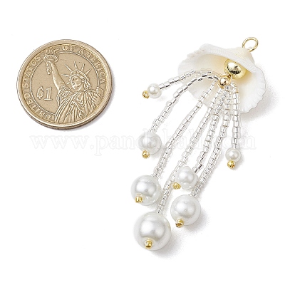 Подвески из стеклянных бусин в виде медуз PALLOY-MZ00571-01-1