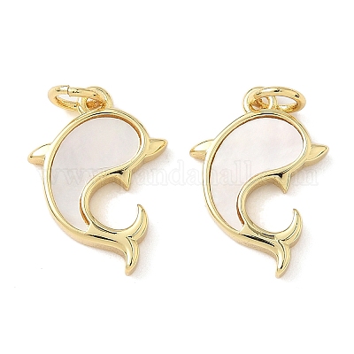 Подвески из латуни из натуральных ракушек KK-L239-029G-1