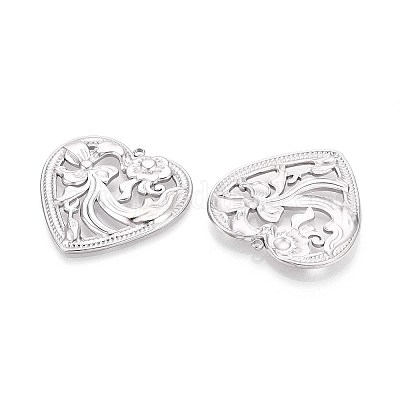 Подвески в форме полых цветочных сердец из нержавеющей стали 304 STAS-T067-40P-1