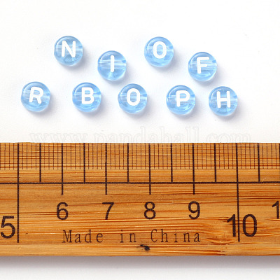 Прозрачные васильковые акриловые бусины TACR-YW0001-08D-1