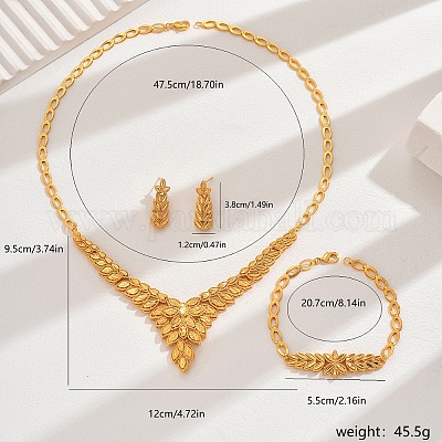 Роскошный комплект ювелирных украшений из латуни с цветами для свадебных торжеств и официальных мероприятий невесты AP4564-1