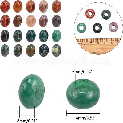 Природного индийского агата Европейский бисером G-NB0001-33B-1