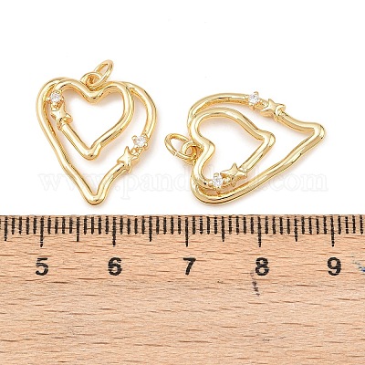 Латунные микропаве прозрачные подвески с фианитом KK-G544-05G-03-1