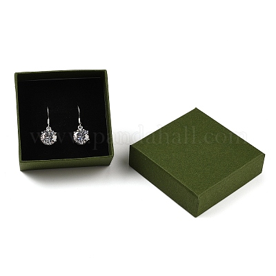 Картонные бумажные коробки для хранения ювелирных изделий с губкой CON-P023-01B-01-1