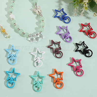 32 шт. 16-цветные поворотные застежки из сплава в форме звезды FIND-SC0016-27-1