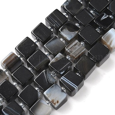 Нити бусин из натурального полосчатого агата (окрашенного и нагретого) G-D338-A09-01-1