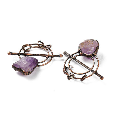 天然石　アメジスト　真鍮ペンダントトップ 天然石アメジスト真鍮ペンダントトップ