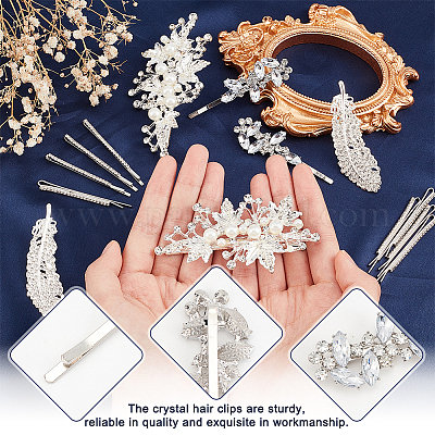 14 шт. 4 стиля свадебных шпилек для волос из сплава со стразами&nbsp;DIY-GA0003-90-1