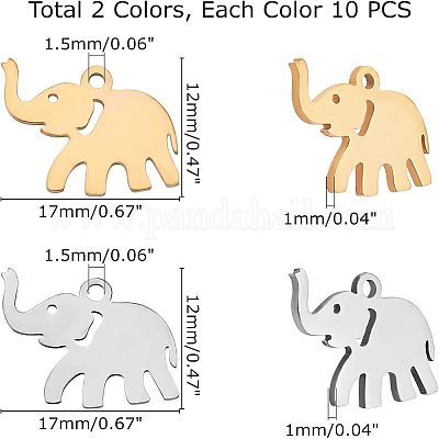 20 шт. подвески из нержавеющей стали 201 двух цветов STAS-UN0029-97-1