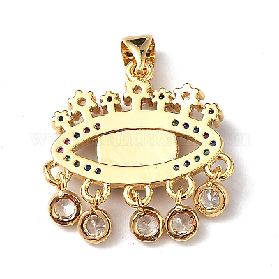 Подвески от сглаза лэмпворк с разноцветными фианитами ZIRC-L102-13G-06-1