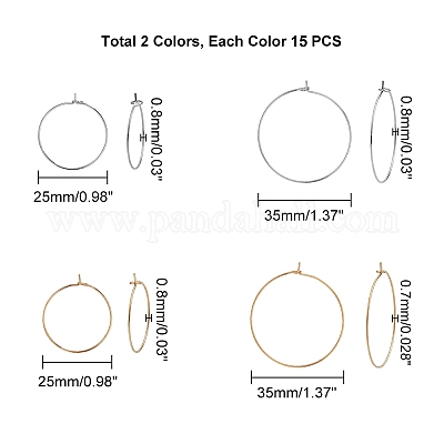 Фурнитура для сережек-колец из хирургической нержавеющей стали 316l с вакуумным покрытием pvd STAS-UN0002-85-1