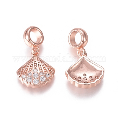 Латунь микропаве прозрачный кубический цирконий европейские подвески с подвесками ZIRC-I036-20RG-1