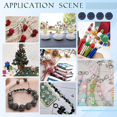 100 шт. бусины из полимерной глины со стразами RB-PH0001-40-1