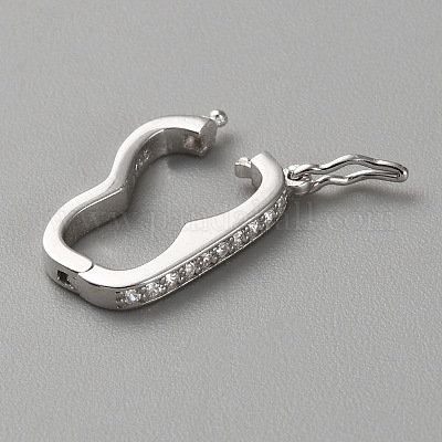925 серебряная застежка-замочек «Твистер» с микропаве и кубическим цирконием. STER-WH0002-07P-1