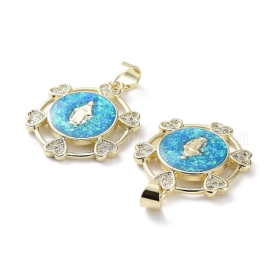 Покрытие стойки латунь микропаве прозрачные подвески из кубического циркония KK-C041-06D-G-1