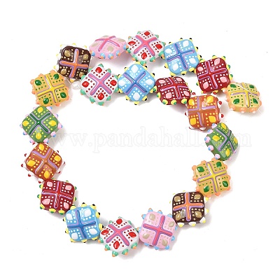 Стеклянные бусины из искусственного нефрита GLAA-L051-03-1