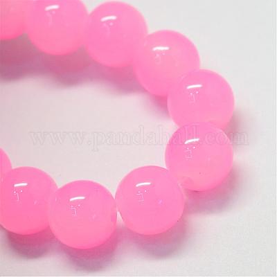 Выпечки окрашены имитация нефрита стекловолокна круглый шарик DGLA-Q021-10mm-45-1