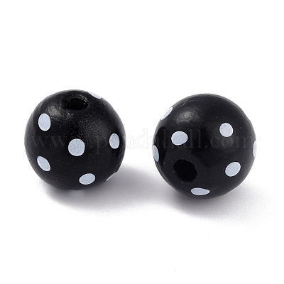 Окрашенные натуральные деревянные бусины WOOD-O005-01D-1