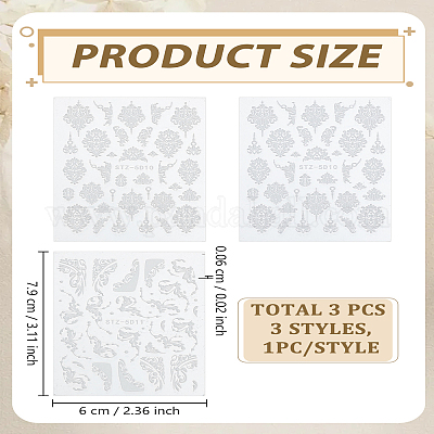 3 лист 3 стиля цветочные наклейки для ногтей из ПВХ&nbsp;MRMJ-LP0002-01-1