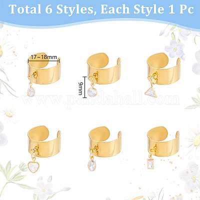 Кольца-манжеты из нержавеющей стали 304 для женщин RJEW-UN00022-1