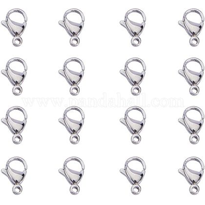 PandaHall Elite 20pcs Stainless Steel Lobster Claw Clasps Size 13x8x4mm for Jewelry Making Findings Value Pack STAS-PH0002C-01P-NF-1