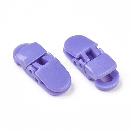 Eco-Friendly Opaque Solid Colour Plastic Baby Pacifier Holder Clip KY-L077-02E-1