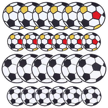 Gomakerer 24 шт. 4 стиля футбольная компьютеризированная ткань с вышивкой пришить нашивки PATC-GO0001-01-1