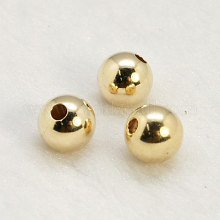 Perles remplies d'or jaune KK-G156-10mm-1-1