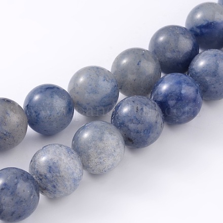 Chapelets de perles en aventurine bleue naturelle G-I199-24-6mm-1