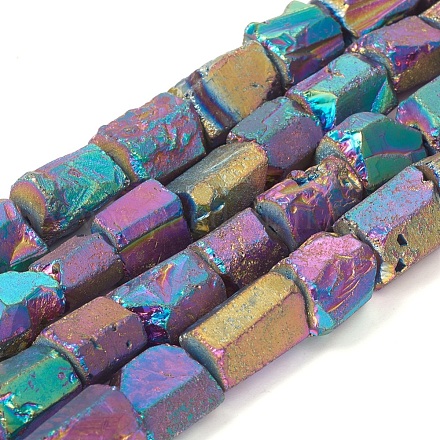 Electroplated Natural Quartz Crystal Beads Strands G-D0009-01B-05-1